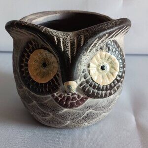 Brown Ceramic Owl Candle Holder W/Scented Candle